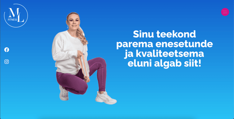 Marisfitness.ee kodulehe avavaade - Maris Lember pildil